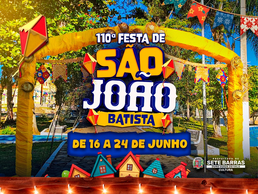 110ª Festa de São João Batista promete movimentar Sete Barras com atrações religiosas e musicais até o dia 24/6