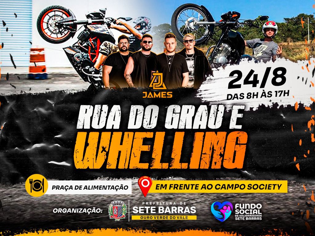 Sete Barras recebe neste domingo (24/8) o evento Rua do Grau e Wheeling